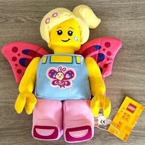 LEGO Iconic Butterfly Girl with Flowers RARE 12" Plush Figure Character NWT